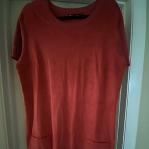 Faux suede shortsleeved dress